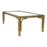 Table basse métal doré façon bambou 70/80's