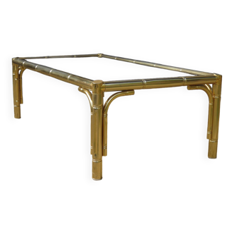 Gold metal coffee table in bamboo style 70/80's