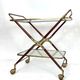 Mid-century brass and wood bar cart, Italy 1950s