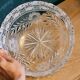 Large bowl bowl in cut crystal signed Muller decoration daisies