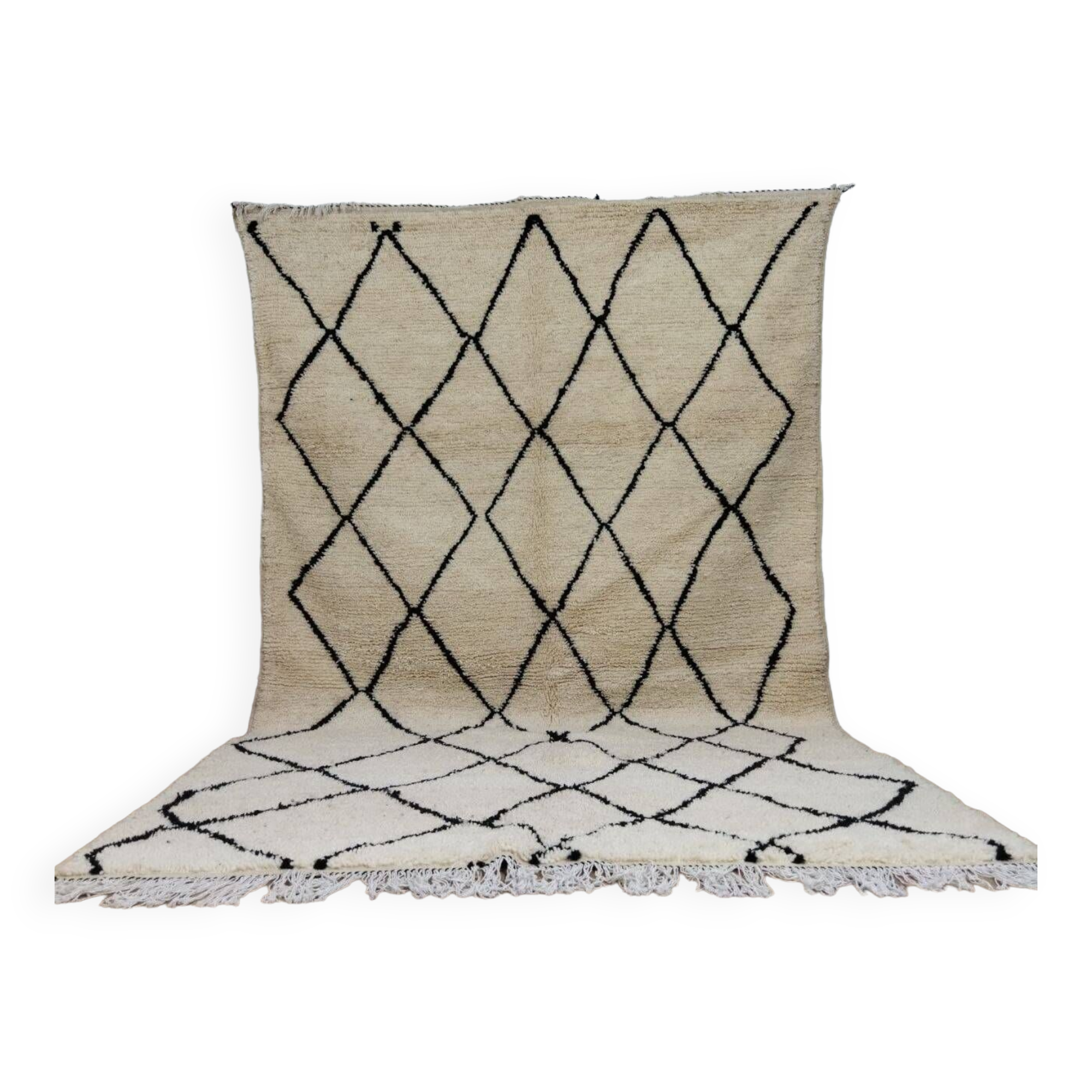 Handmade wool Berber rug 317x 184 cm