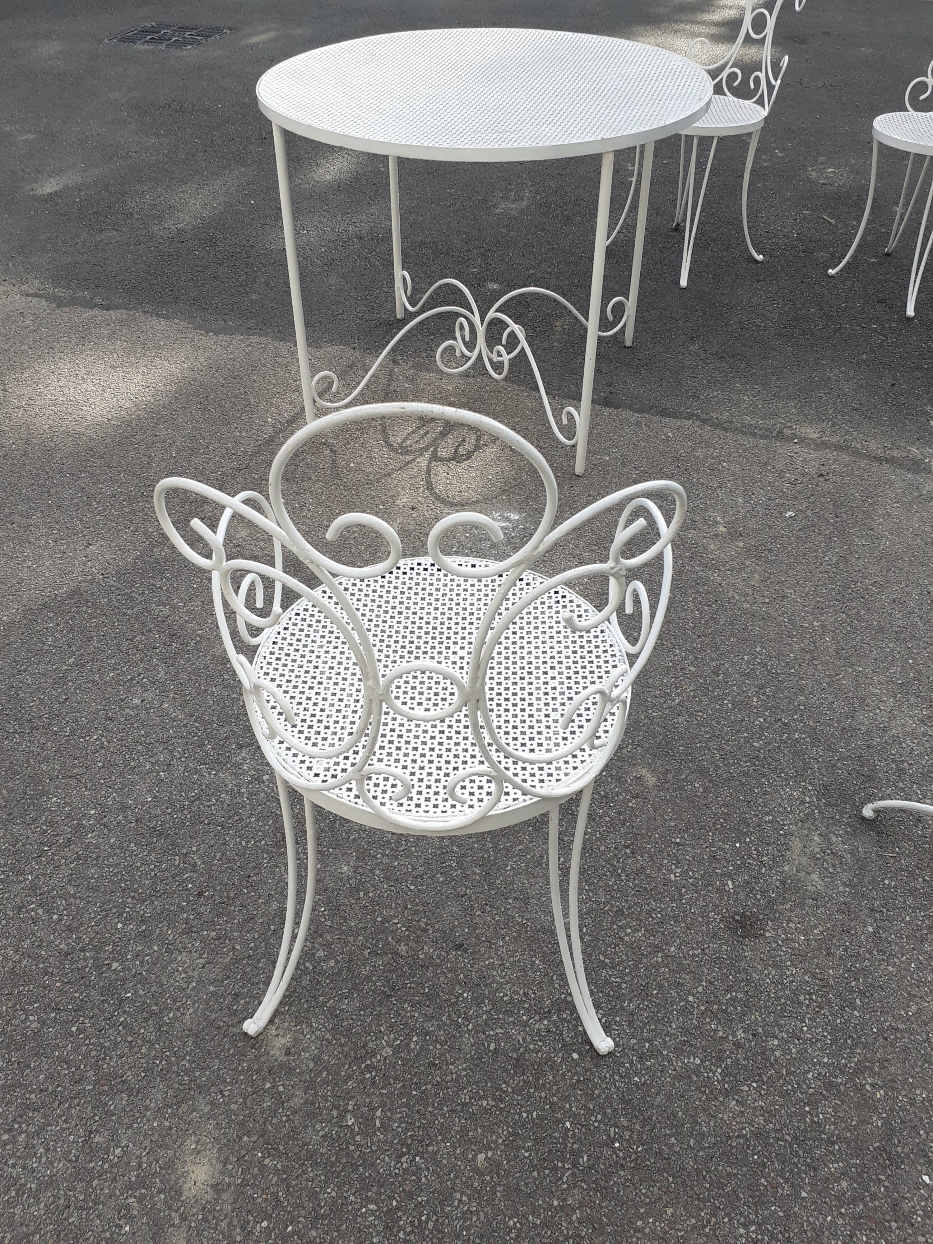 Old wrought iron garden furniture