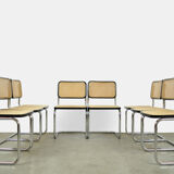 Set of 4 Cesca tubular frame cantilever dining chairs, Italy 1990s