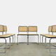 Set of 4 Cesca tubular frame cantilever dining chairs, Italy 1990s
