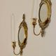 Pair of Mid Century Swedish Brass Sconces with Mirror