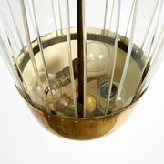 Mid-Century Pendant Lamp by Vereinigte Werkstätten, in Brass and Plexiglass