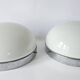 Set of Two Rare Chrome Bauhaus Flush Mount, Ceiling or Wall Lamps, 1930s