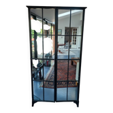 Industrial metal and mirror display cabinet