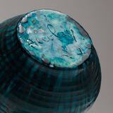 Vase en faïence à coulures, accolay, 1950s
