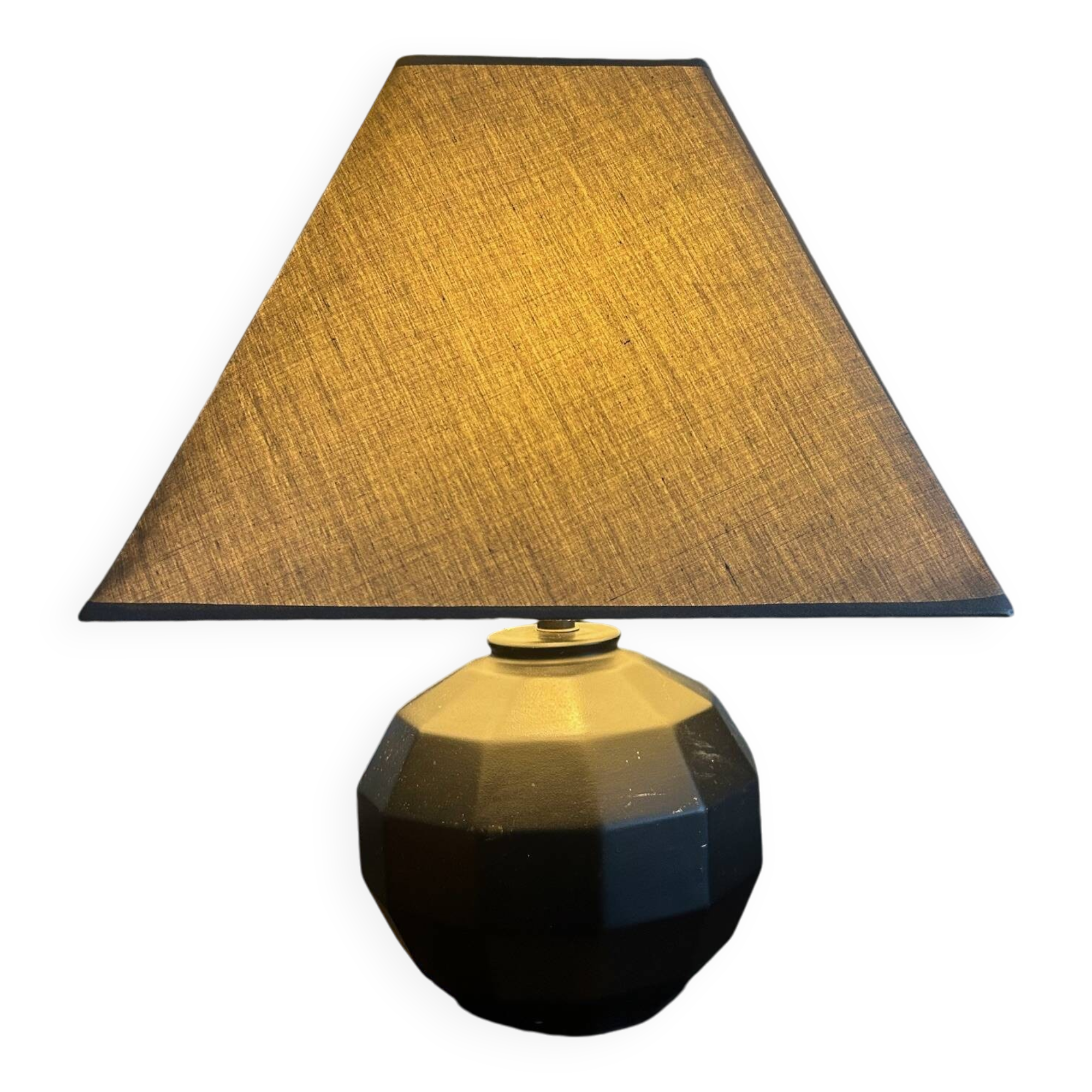 black ceramic lamp from the 80s