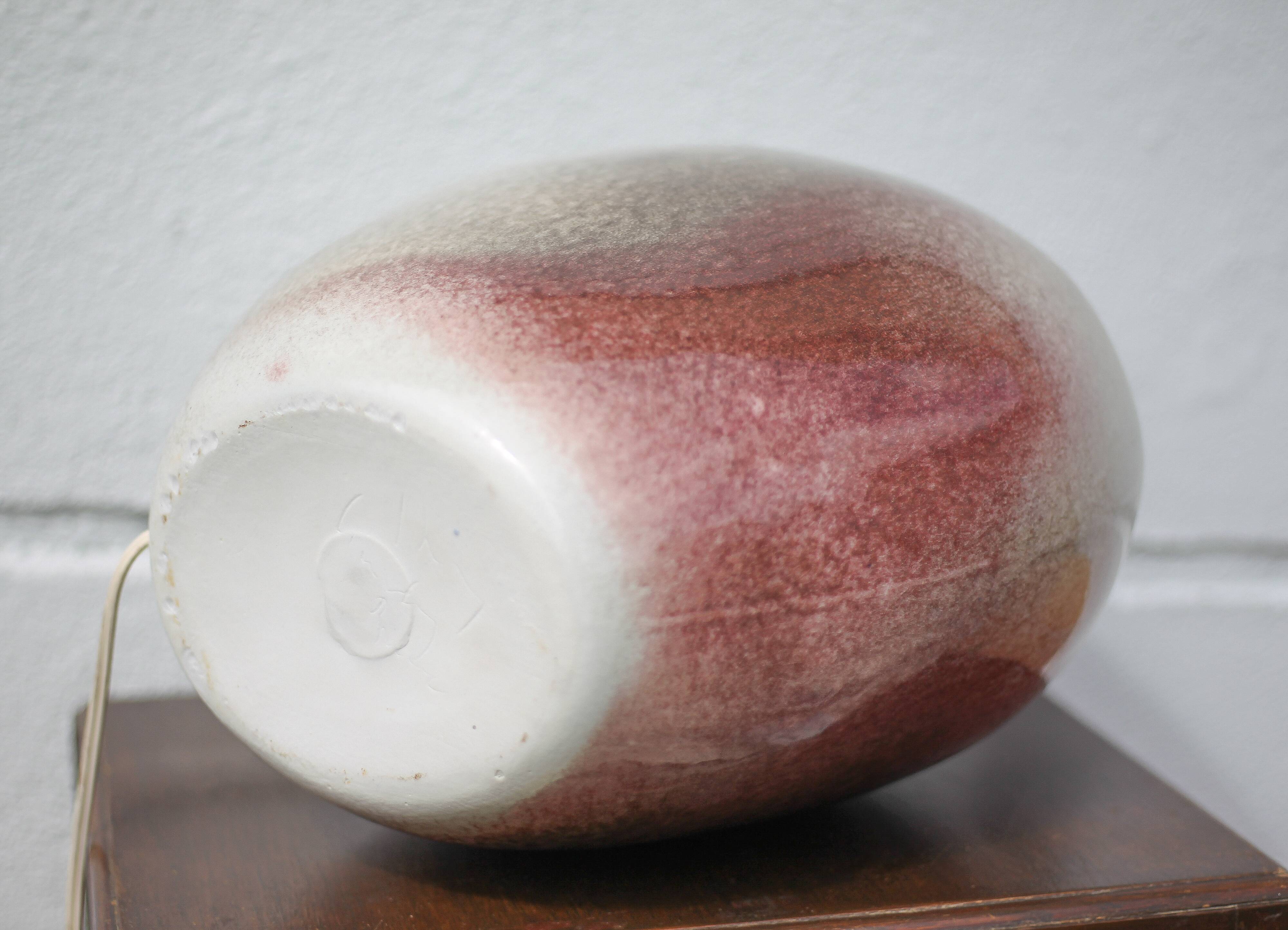 Ceramic lamp with lampshade, large table lamp, gray tones and oxblood ceramic lamp, dice