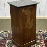 19th century bedside table in walnut, oak and marble top
