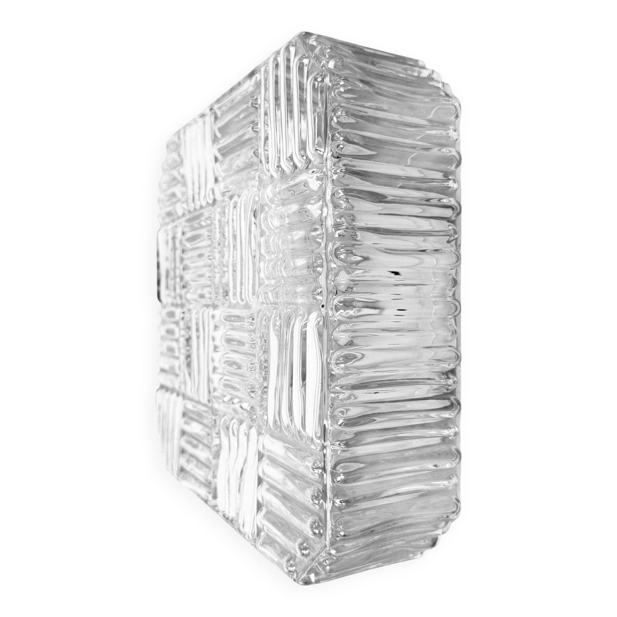 Vintage Glass Wall or Ceiling Light, 1970s
