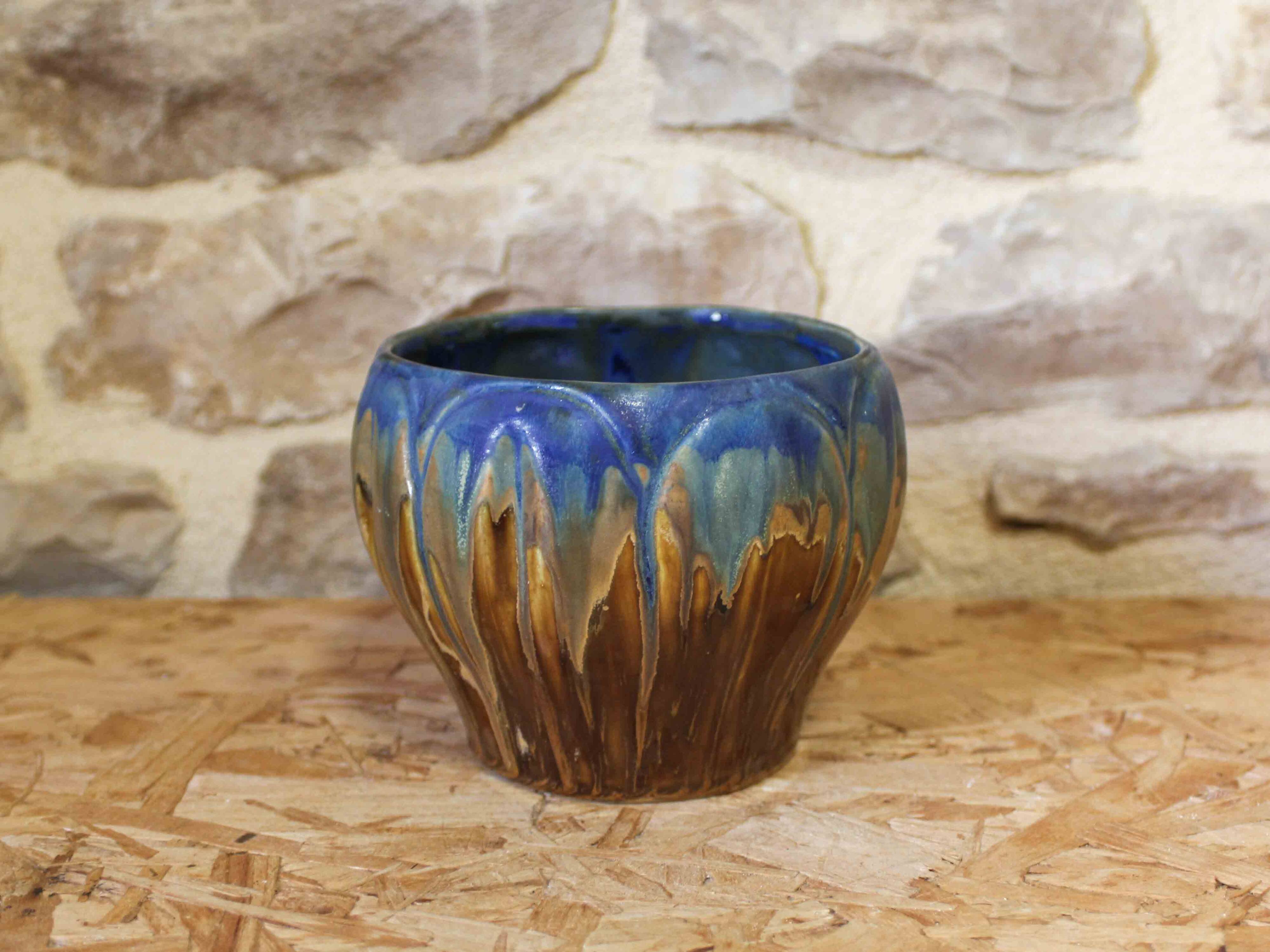 Glazed stoneware cache pot Métenier