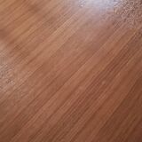 Table scandinave en teck ovale rallonges intégrées, années 60 comme neuve