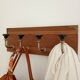 Wall coat rack with 4 hooks – Grooved wood and black ceramic