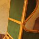 Mid-century wingback chair in bamboo and olive green, 1960s
