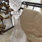 Crystal and glass wine decanter