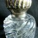 Large round inkwell 1.1 KG crystal Baccarat bamboo torso, silver hat Louis XV