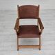 Années 1950, design danois, fauteuil retapissé, cuir marron naturel, bois de chêne.