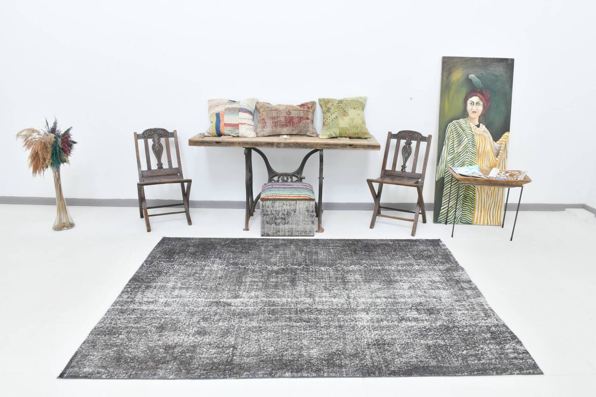 5x8 Rug For Office Distrressed Shabby Chic Antique Vintage Rug, 164x239Cm