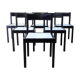 Ensemble de 6 chaises à manger noir et blanc du milieu du siècle