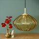 Suspension globe vintage XL en verre ambré