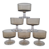 Set 6 coupes champagne Cavalier Suède Luminarc fumé
