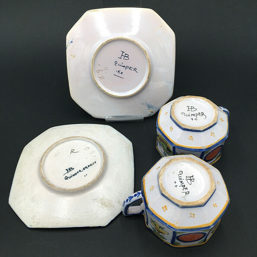 2 coffee cups HB Quimper