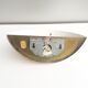 Vintage wall lamp - Half-moon - Golden metal mirror - 1970