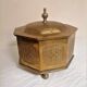 Old oriental tea box in engraved brass
