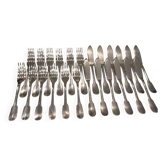 12 couverts à poisson 24p métal argenté orfèvre Christofle cluny
