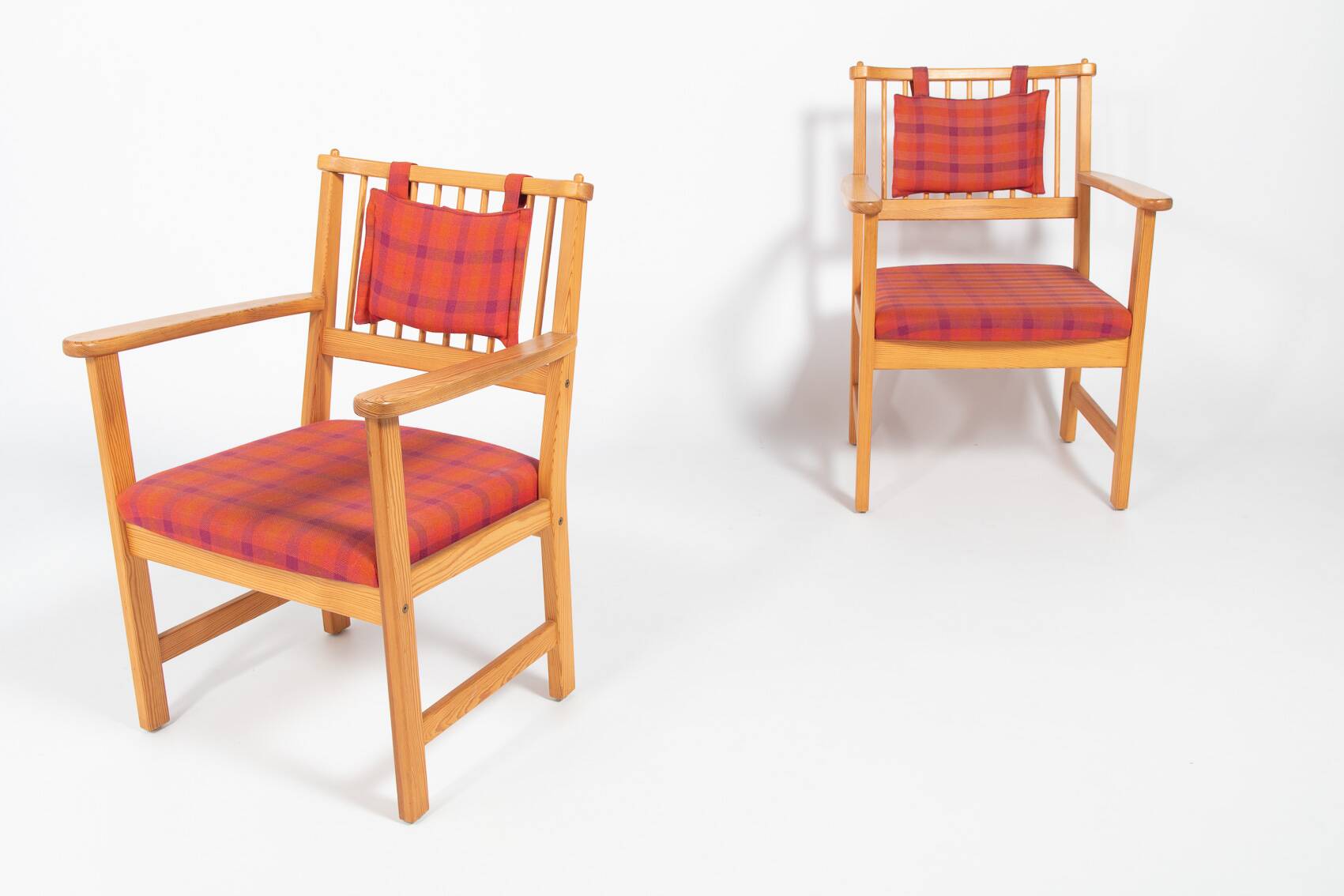 Yngve Ekstrom ‘Furubo’ armchairs with a table produced by Swedese, 1970’s