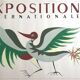 International art deco ornithological exhibition. Original poster painted in gouache.