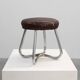 Bauhaus Modernist Stool with Chrome Tubular Frame and Leather Seat, Germany
