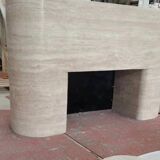 Travertine fireplace