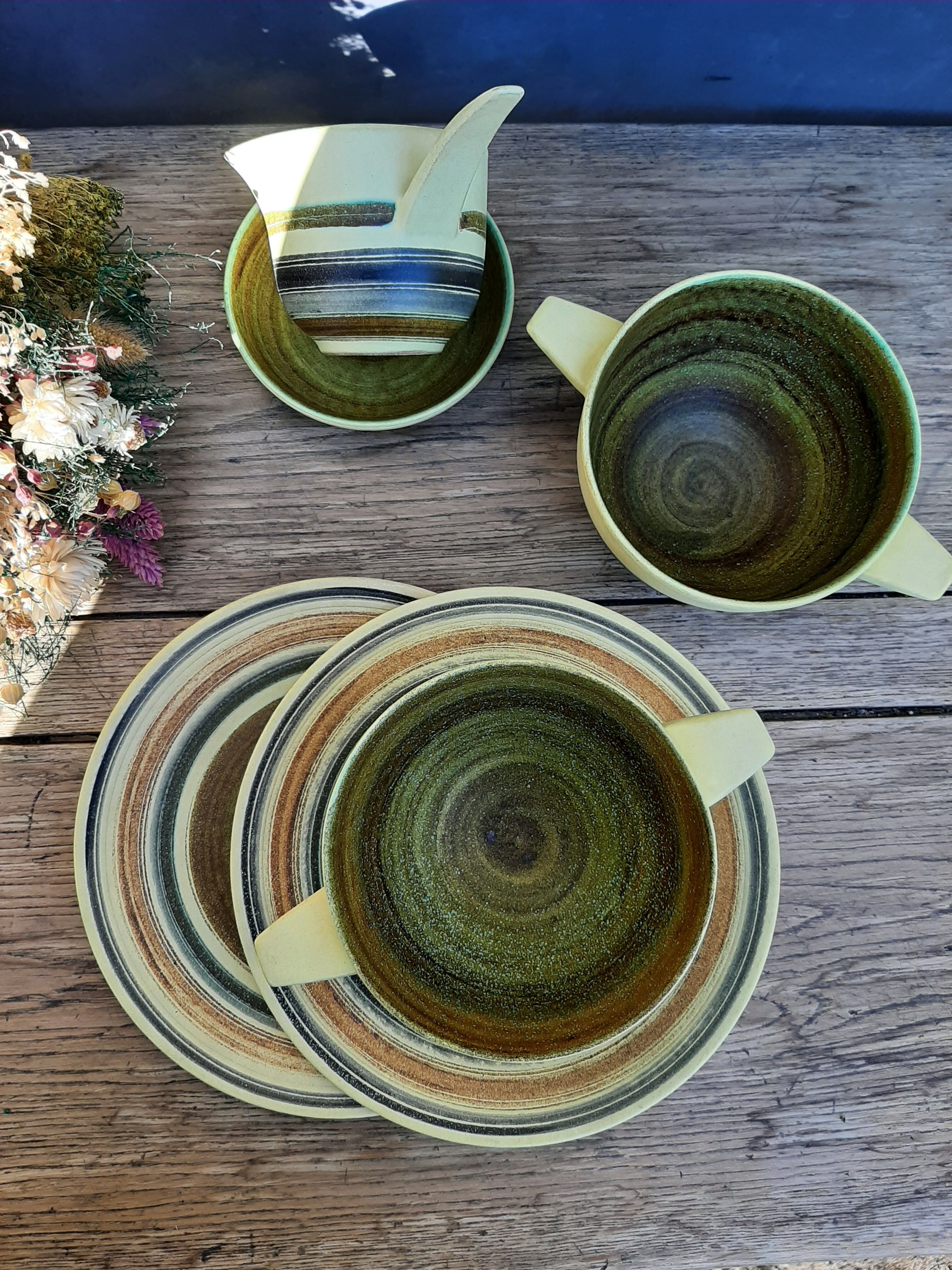 Marcel Guillot ceramic ensemble 6 pieces