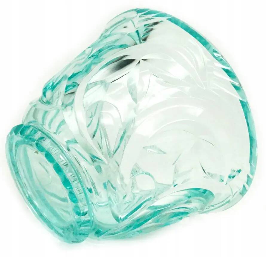 Art Deco vase, uranium crystal, Moser, Czechoslovakia, 1930s