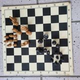 Complete wooden chess set