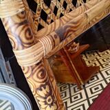Bamboo rattan mirror