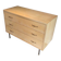 Eggshell lacquered chest of drawers with brushed steel legs. In the style of Knoll.