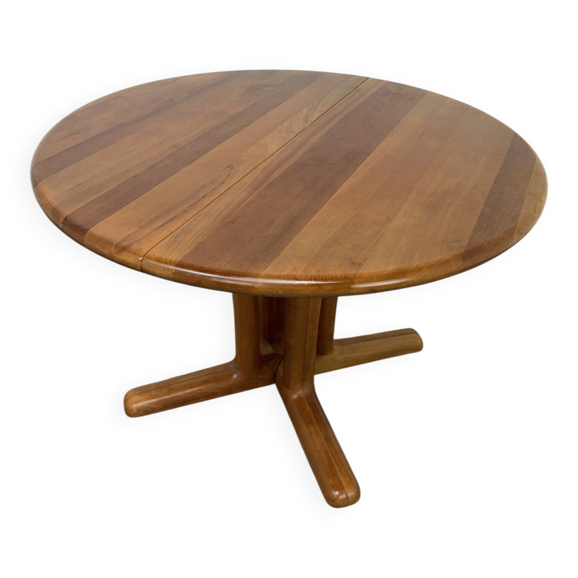 Dyrlund extendable round table in teak – Danish design – 4 to 6