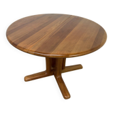 Table ronde extensible Dyrlund en teck – Design danois – 4 à 6