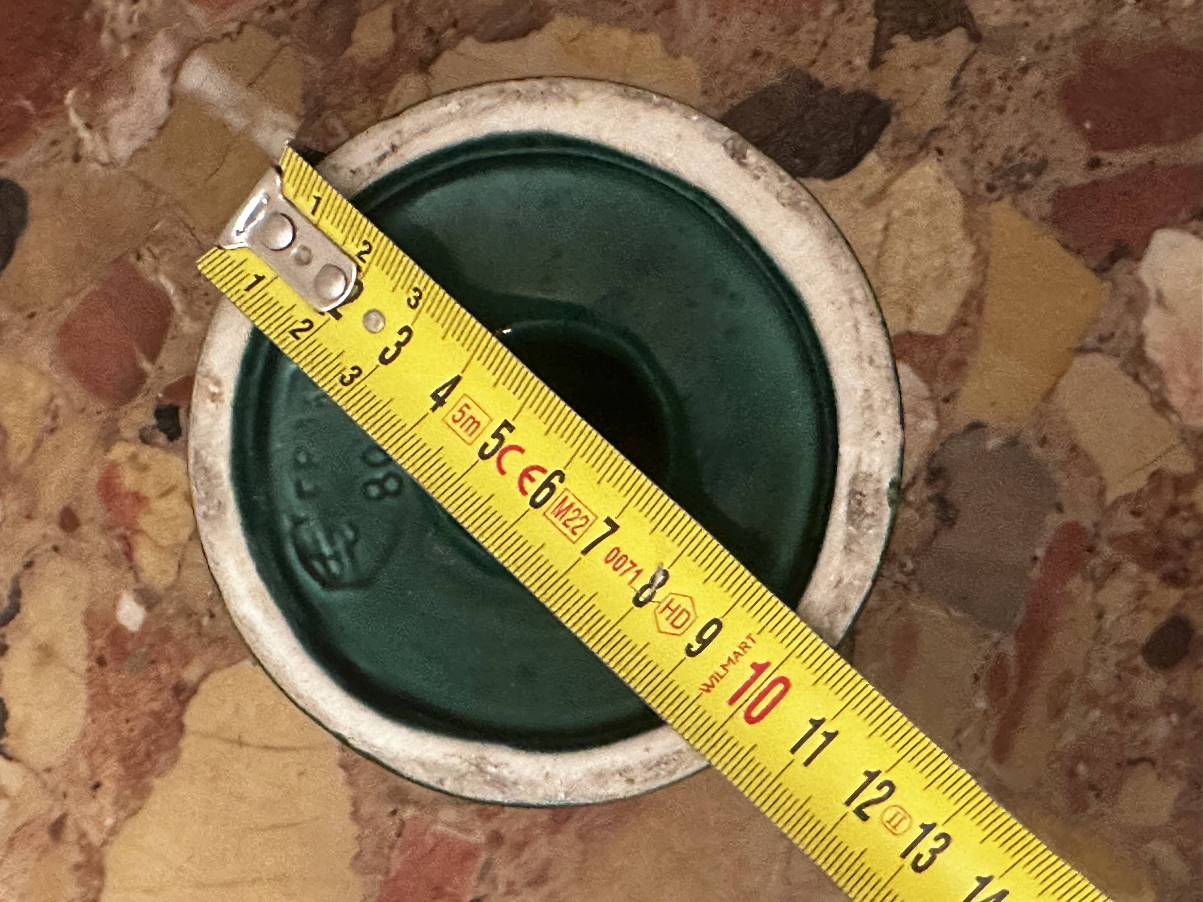 Saint-Clément green ceramic candlestick, 1950s