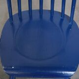 Set of 3 beautiful vintage 1960s blue wooden dining chairs/spindle chairs