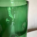 Vase XXXL pinched in blown Empoli glass Italian design 1960