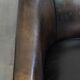Set of 2  black/grey sheepskin leather club chairs
