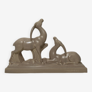 Céramique Art Deco Antilopes de Charles Lemanceau