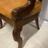 Mahogany office armchair with roll-ups