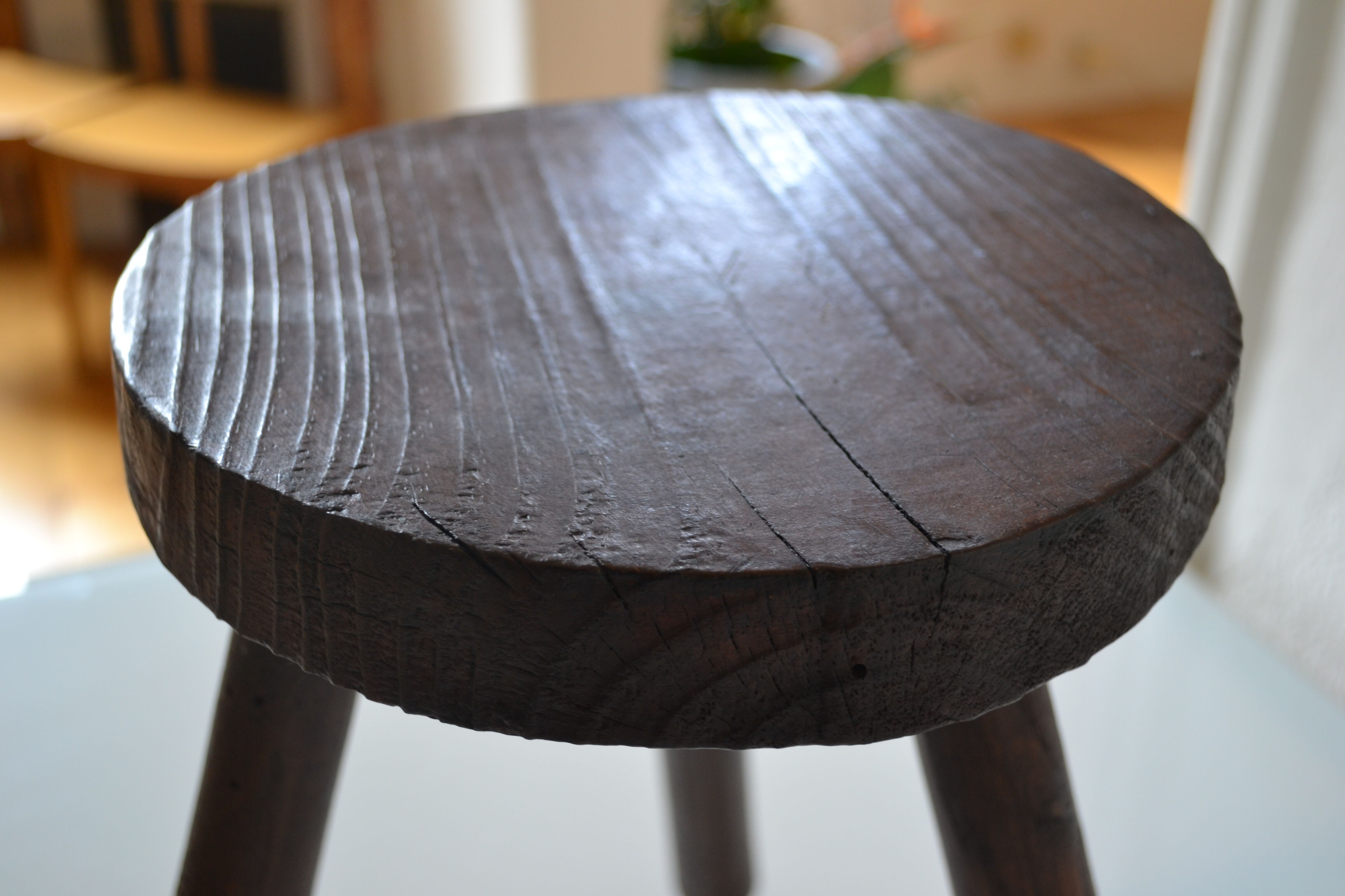 Brutalist modernist tripod stool 1950